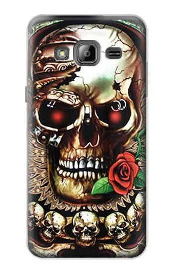 S0753 Skull Wing Rose Punk Etui Coque Housse pour Samsung Galaxy J3 (2016)