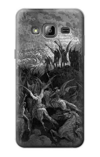 S1026 Gustave Dore Paradise Lost Etui Coque Housse pour Samsung Galaxy J3 (2016)