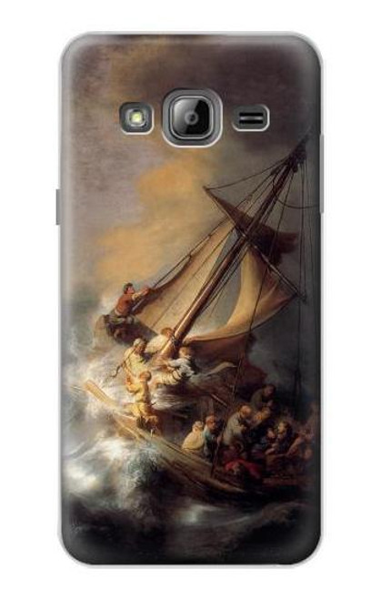 S1091 Rembrandt Christ in The Storm Etui Coque Housse pour Samsung Galaxy J3 (2016)