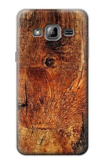 S1140 Wood Skin Graphic Etui Coque Housse pour Samsung Galaxy J3 (2016)
