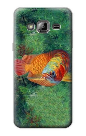 S1157 Red Arowana Fish Etui Coque Housse pour Samsung Galaxy J3 (2016)