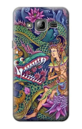S1240 Bali Painting Etui Coque Housse pour Samsung Galaxy J3 (2016)
