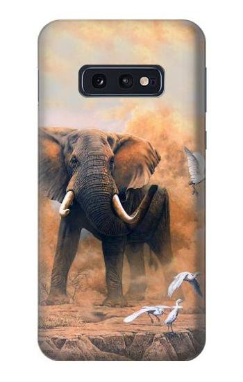 S1292 Dusty Elephant Egrets Etui Coque Housse pour Samsung Galaxy S10e