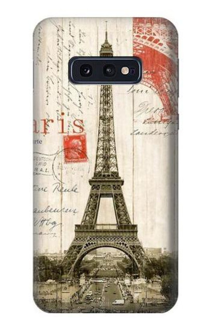 S2108 Eiffel Tower Paris Postcard Etui Coque Housse pour Samsung Galaxy S10e
