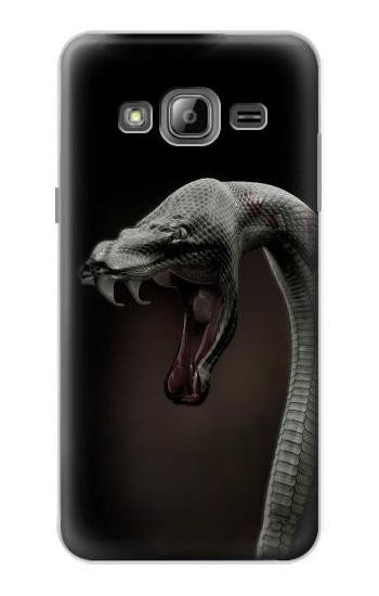 S1597 Black Mamba Snake Etui Coque Housse pour Samsung Galaxy J3 (2016)