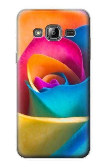 S1671 Rainbow Colorful Rose Etui Coque Housse pour Samsung Galaxy J3 (2016)