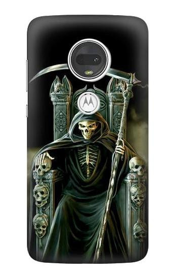 S1024 Grim Reaper Skeleton King Etui Coque Housse pour Motorola Moto G7, Moto G7 Plus