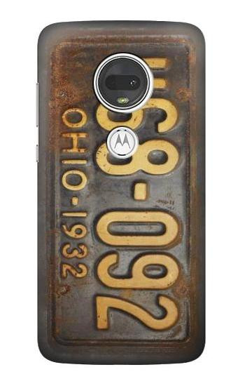 S3228 Vintage Car License Plate Etui Coque Housse pour Motorola Moto G7, Moto G7 Plus