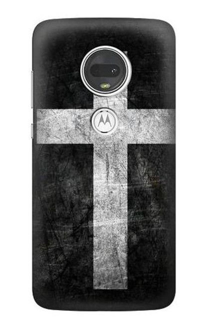 S3491 Christian Cross Etui Coque Housse pour Motorola Moto G7, Moto G7 Plus