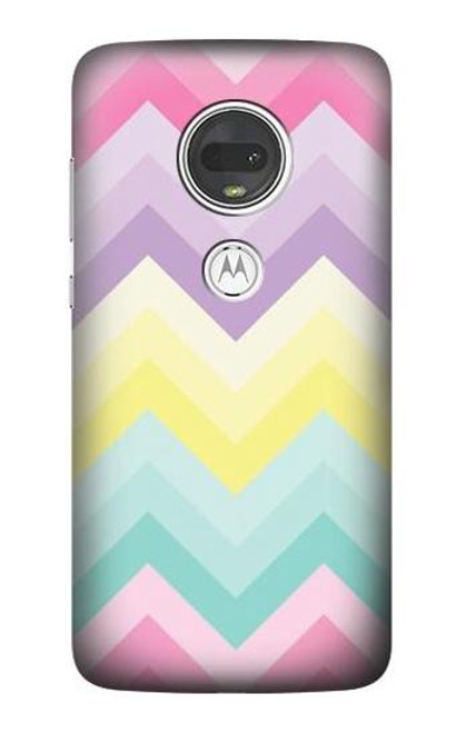 S3514 Rainbow Zigzag Etui Coque Housse pour Motorola Moto G7, Moto G7 Plus