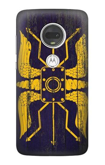 S3546 Roman Shield Blue Etui Coque Housse pour Motorola Moto G7, Moto G7 Plus