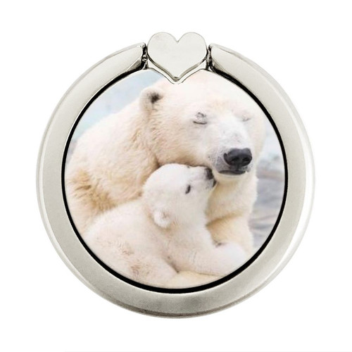 S3373 Polar Bear Hug Family Graphique Porte-Bague et Pop Up Grip doigt Socket Support