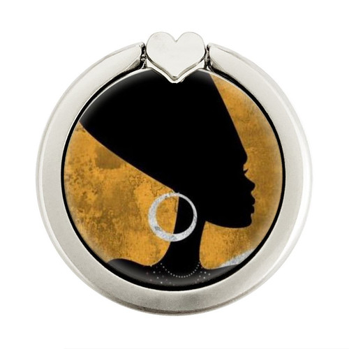 S3453 African Queen Nefertiti Silhouette Graphique Porte-Bague et Pop Up Grip doigt Socket Support