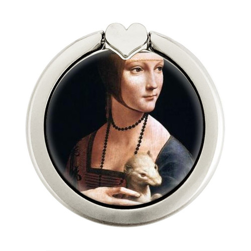 S3471 Lady Ermine Leonardo da Vinci Graphique Porte-Bague et Pop Up Grip doigt Socket Support