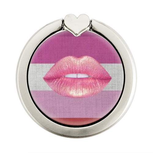 S3473 LGBT Lesbian Flag Graphique Porte-Bague et Pop Up Grip doigt Socket Support
