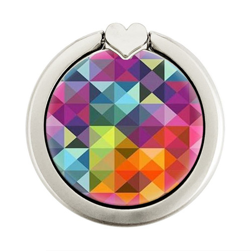 S3477 Abstract Diamond Pattern Graphique Porte-Bague et Pop Up Grip doigt Socket Support