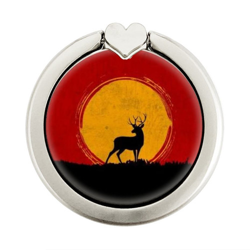 S3513 Deer Sunset Graphique Porte-Bague et Pop Up Grip doigt Socket Support