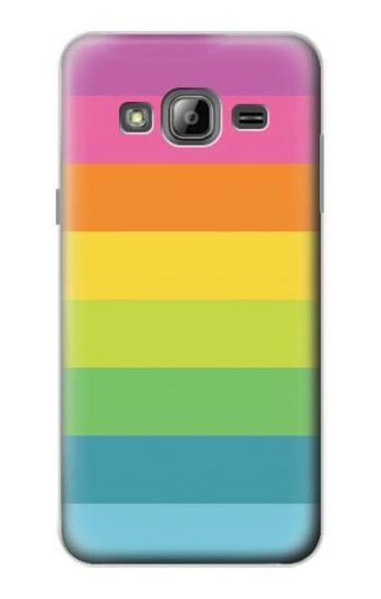 S2363 Rainbow Pattern Etui Coque Housse pour Samsung Galaxy J3 (2016)