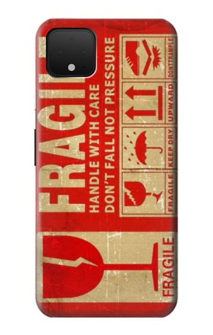S3552 Millésime Étiquette fragile Etui Coque Housse pour Google Pixel 4