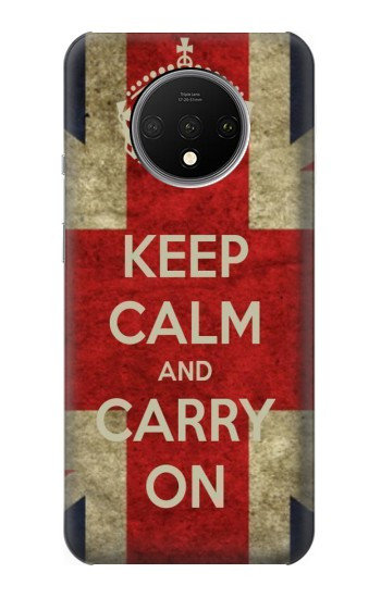 S0674 Keep Calm and Carry On Etui Coque Housse pour OnePlus 7T