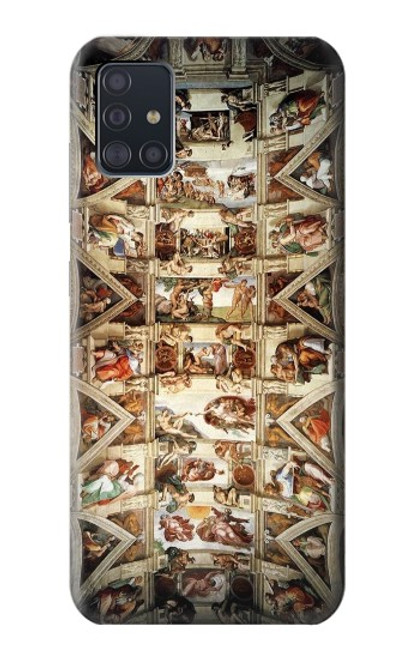 S0177 Michelangelo Chapelle plafond Etui Coque Housse pour Samsung Galaxy A51