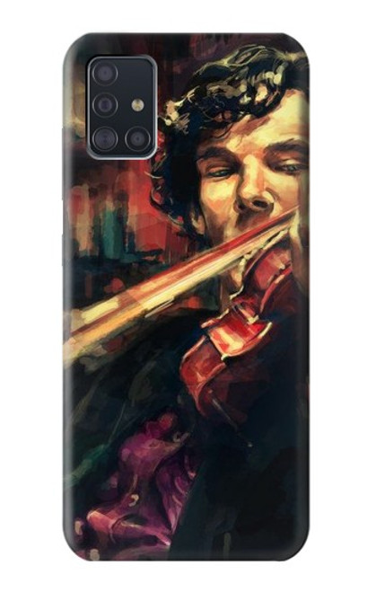 S0723 Peinture Art violon Etui Coque Housse pour Samsung Galaxy A51