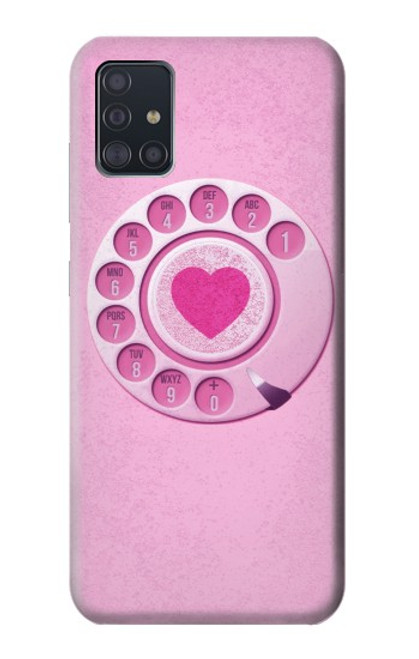 S2847 Rose Rétro téléphone Rotatif Etui Coque Housse pour Samsung Galaxy A51