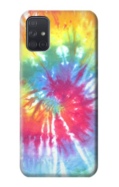 S1697 Tie Dye coloré imprimé graphique Etui Coque Housse pour Samsung Galaxy A71