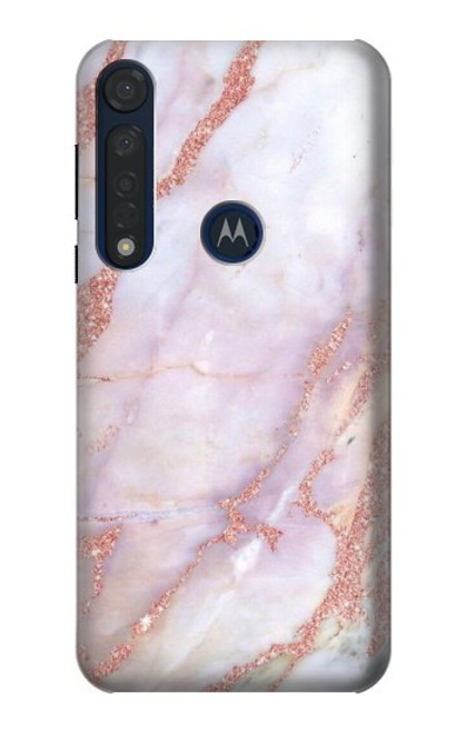 S3482 Imprimer Graphique marbre rose Etui Coque Housse pour Motorola Moto G8 Plus