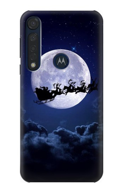 S3508 Noël Père Noël Lune Etui Coque Housse pour Motorola Moto G8 Plus