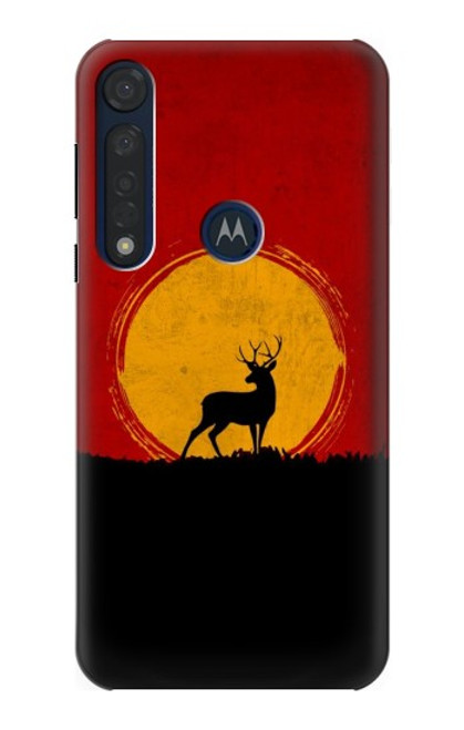 S3513 Coucher de soleil de Deer Etui Coque Housse pour Motorola Moto G8 Plus