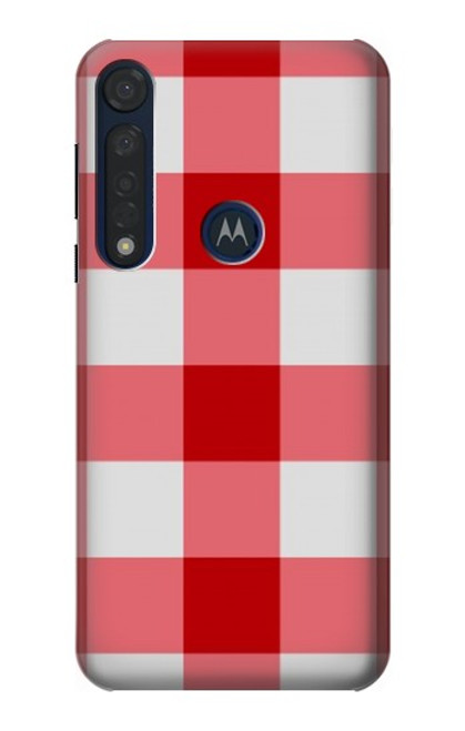 S3535 Rouge vichy Etui Coque Housse pour Motorola Moto G8 Plus
