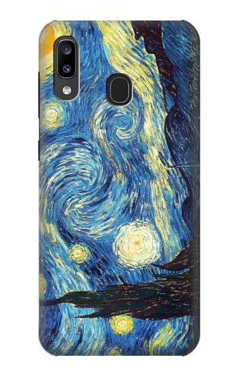 S0213 Van Gogh Starry Nights Etui Coque Housse pour Samsung Galaxy A20, Galaxy A30