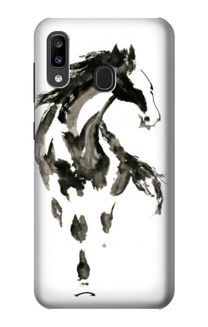 S1031 cheval Pinceau Etui Coque Housse pour Samsung Galaxy A20, Galaxy A30