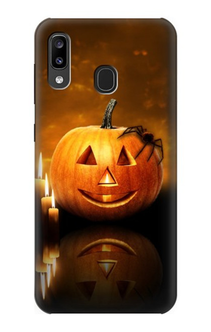 S1083 Citrouille araignée bougies Halloween Etui Coque Housse pour Samsung Galaxy A20, Galaxy A30