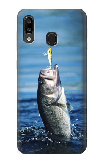 S1594 Pêche à l'achigan Etui Coque Housse pour Samsung Galaxy A20, Galaxy A30