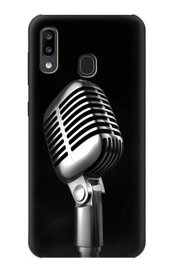 S1672 Rétro Musique Jazz Microphone Etui Coque Housse pour Samsung Galaxy A20, Galaxy A30