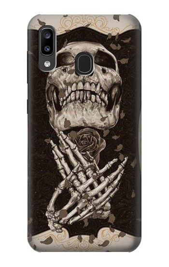 S1676 crâne Rose Etui Coque Housse pour Samsung Galaxy A20, Galaxy A30