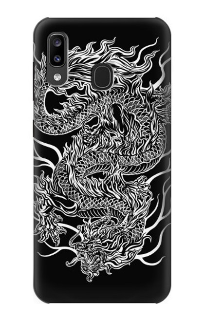 S1943 dragon Tatouage Etui Coque Housse pour Samsung Galaxy A20, Galaxy A30