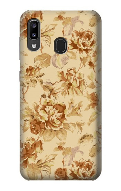 S2180 Motif Fleur Floral Millésime Etui Coque Housse pour Samsung Galaxy A20, Galaxy A30