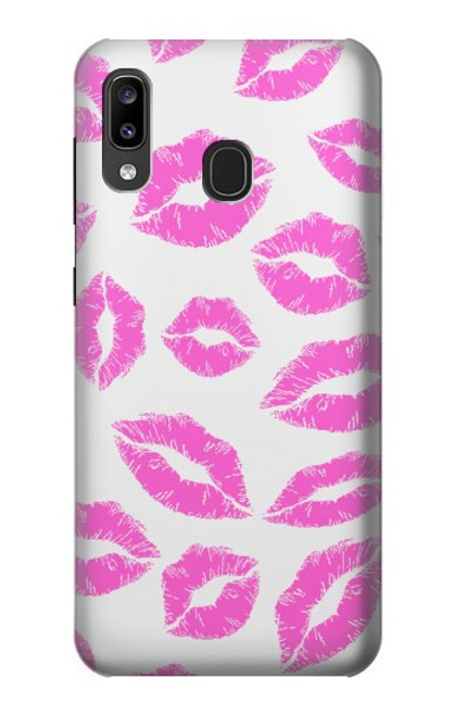 S2214 Bisous Lèvres roses Etui Coque Housse pour Samsung Galaxy A20, Galaxy A30