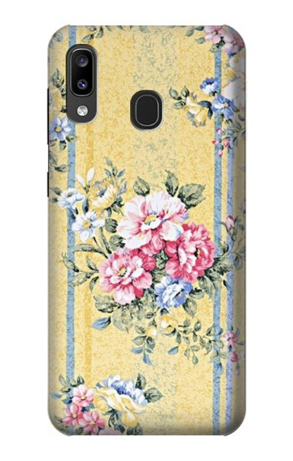 S2229 Fleurs millésimé Etui Coque Housse pour Samsung Galaxy A20, Galaxy A30