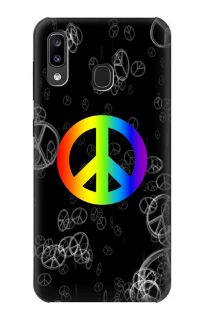 S2356 Signe de paix Etui Coque Housse pour Samsung Galaxy A20, Galaxy A30