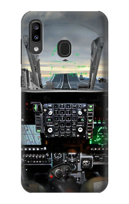 S2435 Avion de chasse Cockpit d'avion Etui Coque Housse pour Samsung Galaxy A20, Galaxy A30