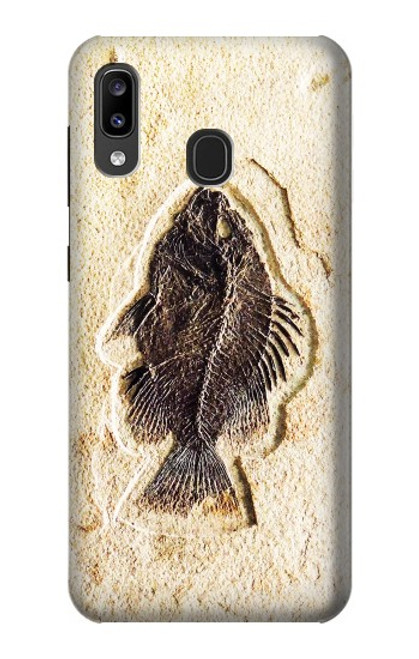 S2562 fossile poisson Etui Coque Housse pour Samsung Galaxy A20, Galaxy A30