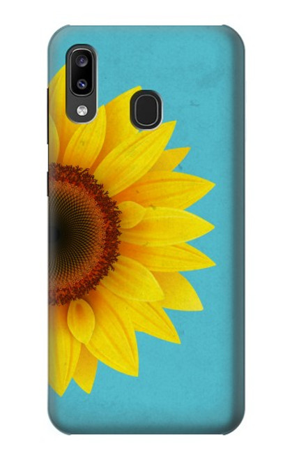 S3039 Tournesol Bleu millésimé Etui Coque Housse pour Samsung Galaxy A20, Galaxy A30