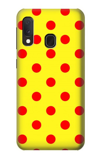 S3526 Rouge tache à pois Etui Coque Housse pour Samsung Galaxy A20e
