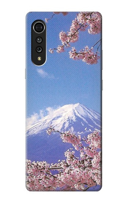 S1060 Mont Fuji Sakura fleur de cerisier Etui Coque Housse pour LG Velvet