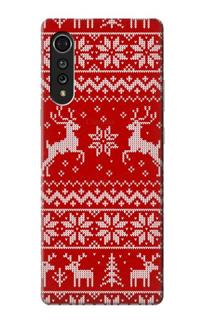 S2835 Renne Motif Tricoté Noël Etui Coque Housse pour LG Velvet