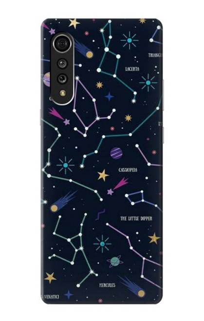 S3220 Carte Zodiaque étoiles Constellations Etui Coque Housse pour LG Velvet